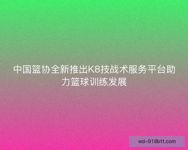 中国篮协全新推出K8技战术服务平台助力篮球训练发展